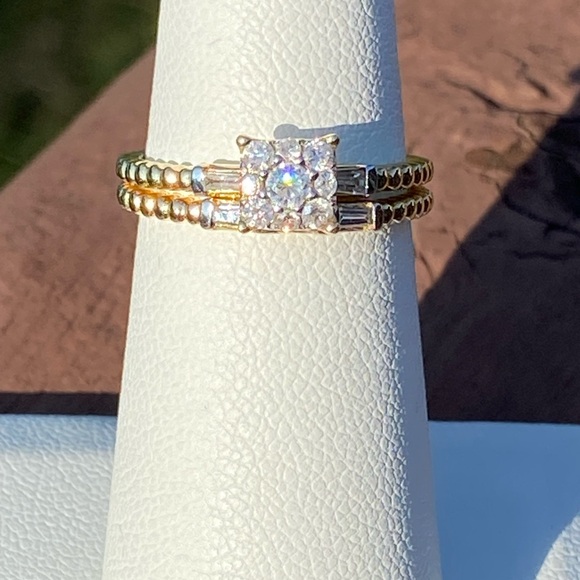 14K GOLD Natural Diamond Ring Set - Picture 2 of 8